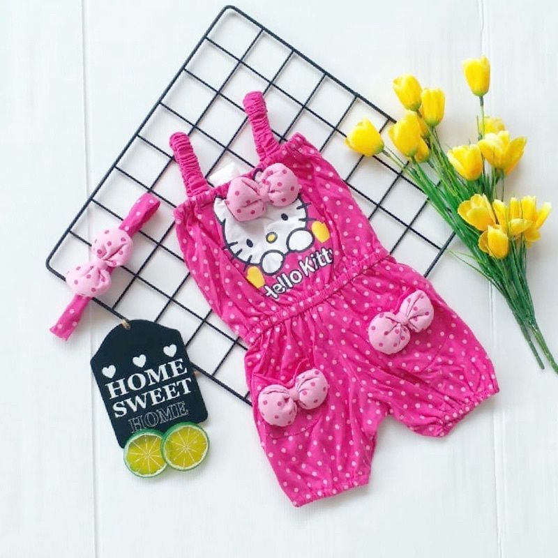 Jumper bayi 0-12 bulan / Jumper pendek bayi / jumper lucu jumpsuit bayi FELLY JUMPSUIT hellokitty / BAJU JUMPSUIT BAYI LUCU SNI / KADO LAHIRAN HAMPERS BABY GIRL