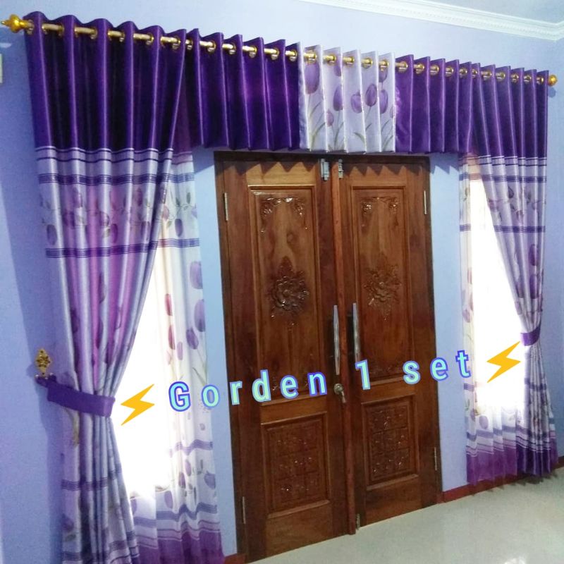 Gorden motif 1 set, gorden poni roster ruang tamu minimalis