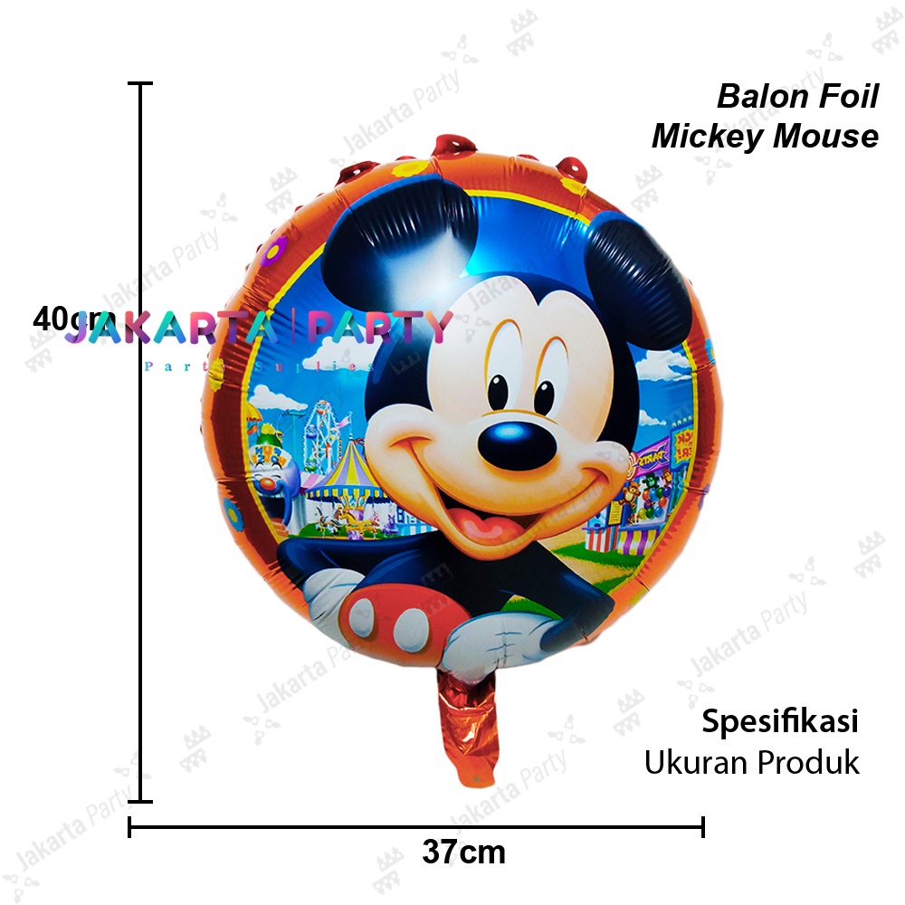 Balon Bulat Mickey / Balon Foil Mickey / Balon Karakter Mickey Mouse