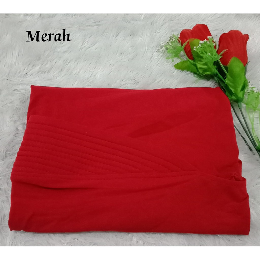 Best Seller...!!! Bergo Oval Polos / Hijab Harian Simple-Merah