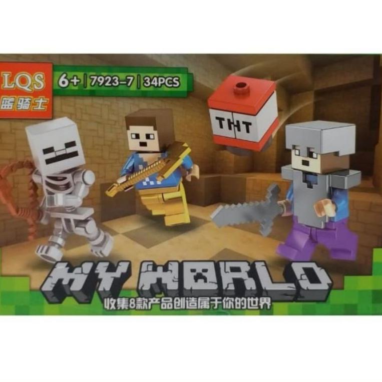 Serba Murah RWLGV Lego Minecraft isi 3pcs mine craft my world 7 Bootleg 94 Bestseller
