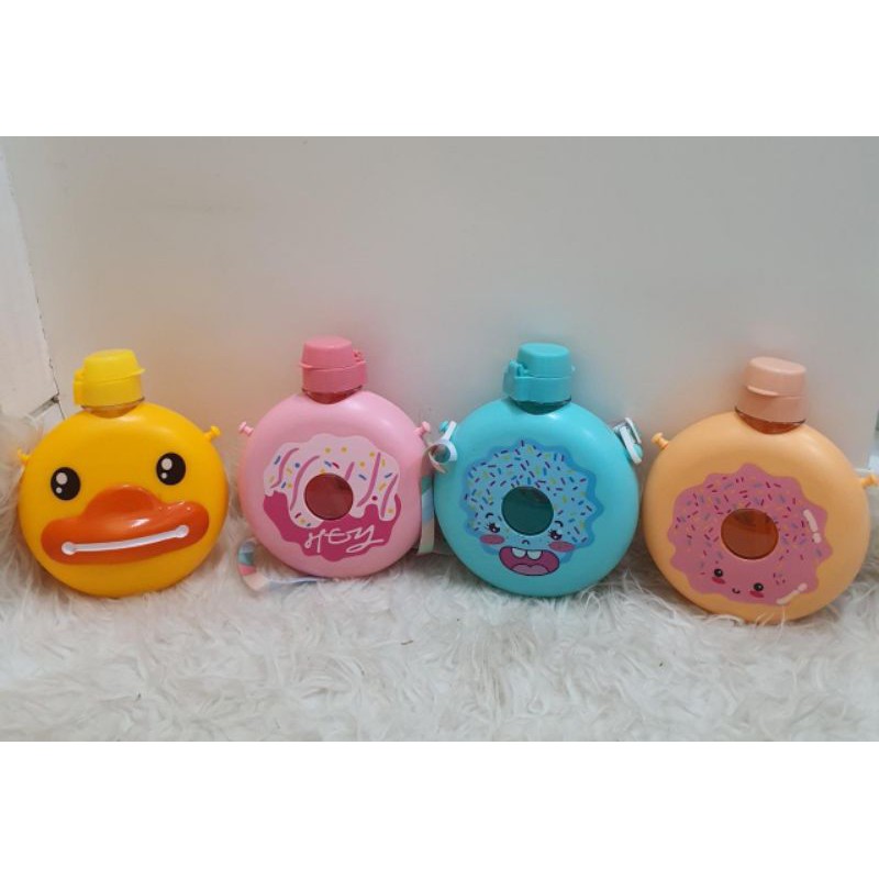 Laristerus79 BOTOL MINUM DONAT sedotan  bebek sedot anak bpa tali selempang / botol minum free talii