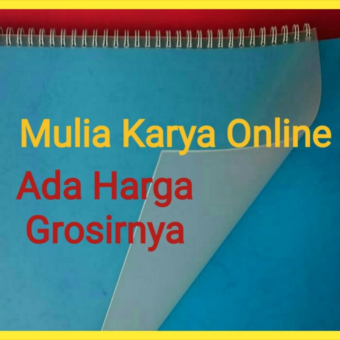 

Promo Cover Jilid Mika Tebal Doff 0.3 Mm A4 (Pak Isi 10 Lembar) Gilaa!!!