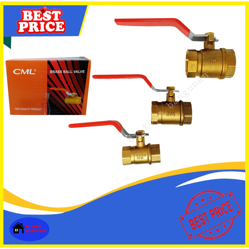 Ball Valve Stop Kran Kuningan 1/2&quot; 3/4&quot; 1&quot; Camel