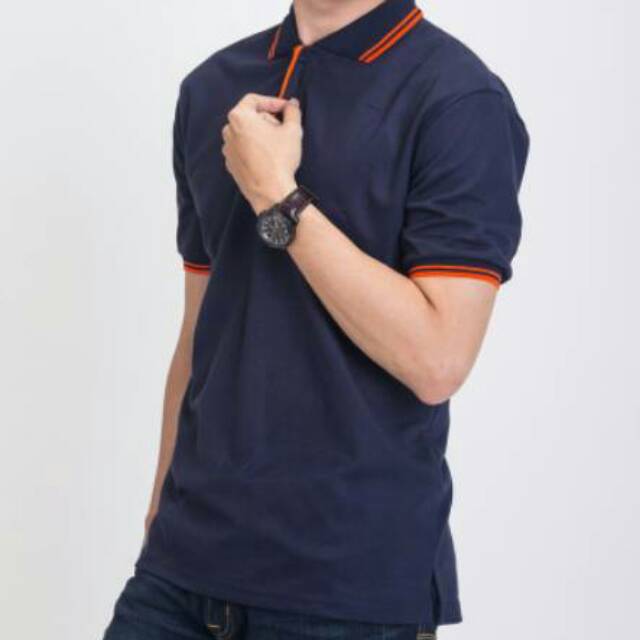 BAJU KAOS KERAH POLO SHIRT NAVY KERAH OREN WHAT THE HEAVEN BAJU KAOS KERAH POLO SHIRT NAVY KERAH OREN WHAT THE HEAVEN