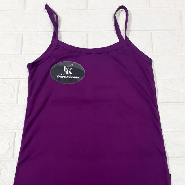 FREYA | Tanktop Wanita Katun /Tanktop tali kecil/Tanktop Wanita impor /Tanktop tali/Kaos dalam-Ungu