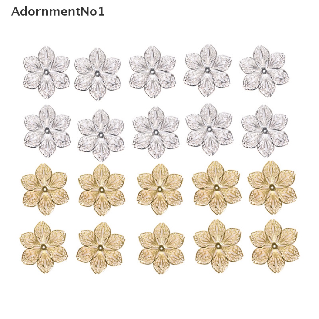 (AdornmentNo1) 50pcs / Set Konektor Liontin Bentuk Bunga Filigree Untuk Kerajinan Perhiasan DIY