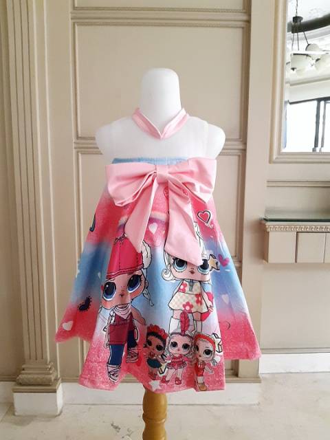 81094 LOL RIBBON STAR YELLOW / DRESS LOL SURPRISE ANAK LUCU IMPORT KOREA KUNING PINK BIRU MURAH