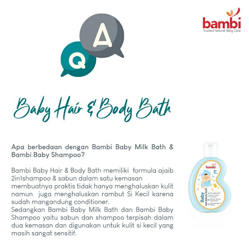 Bambi Baby Hair &amp; Body Bath 2in1 100ml