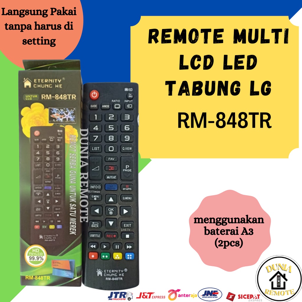 Remot Remote TV LG MULTI TV LCD LED PLASMA UNIVERSAL 848 tanpa setting universal