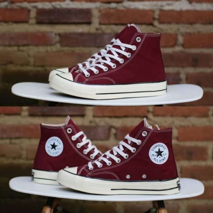 Sepatu Converse CT Chuck Taylor All Star High 70s Port Royal Maroon White BNIB Original