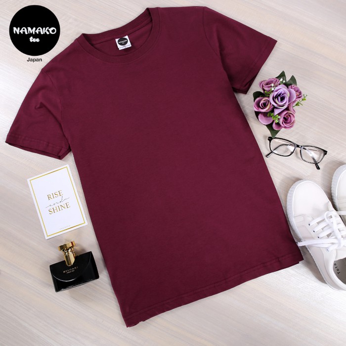 Kaos Polos Premium Namako Tee - Merah Maroon - Katun Oblong Sablon DTG