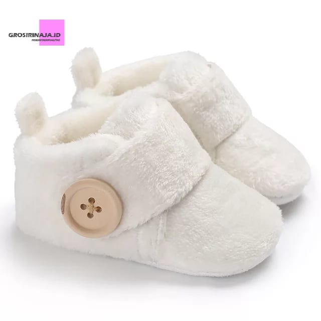 Sepatu Bayi Perempuan Model Bulu-Prewalker Perempuan 0-14 Bulan