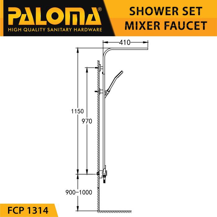 PALOMA FCP 1314 Shower Tiang Set Column Mandi Keran Kran Panas Dingin