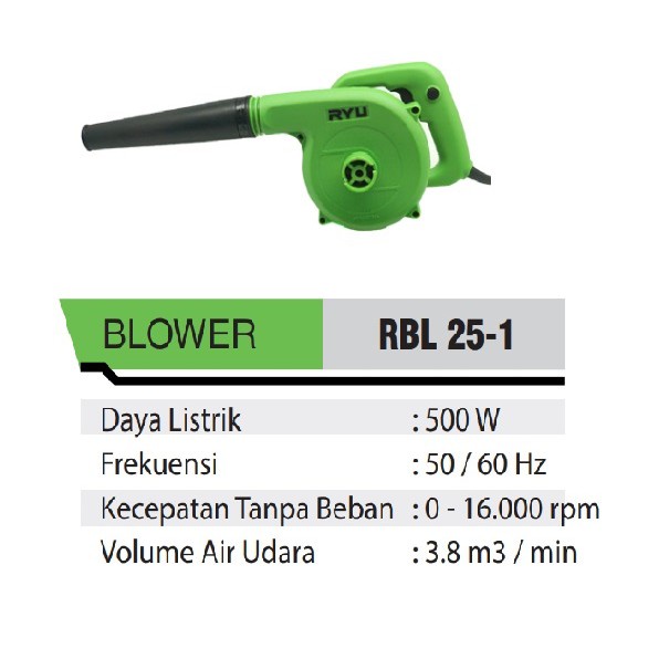 RYU BLOWER RBL25-1 - MESIN PENDORONG ANGIN