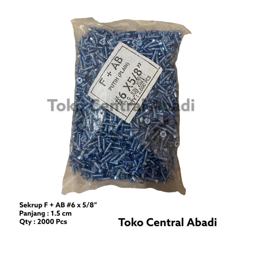 Sekrup F + AB #6 x 5/8" isi 2000 pcs / Sekrup GRC /  Sekrup Gypsum / Sekrup Kayu / Sekrup Kecil / Se