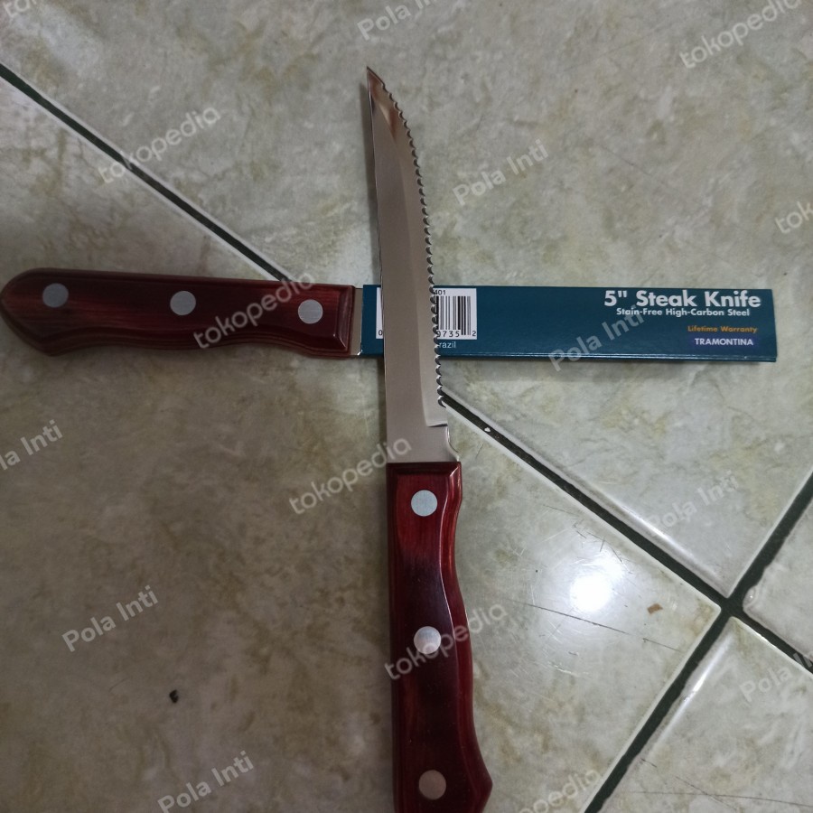 Pisau Steak TRAMONTINA Stainless Free High Carbon 5 inc Made in Brazil