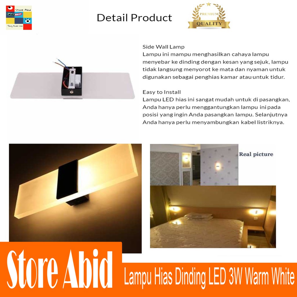 Lampu Hias Dinding LED Corridor Light 3Watt 6Watt 2700-3500K Warm White