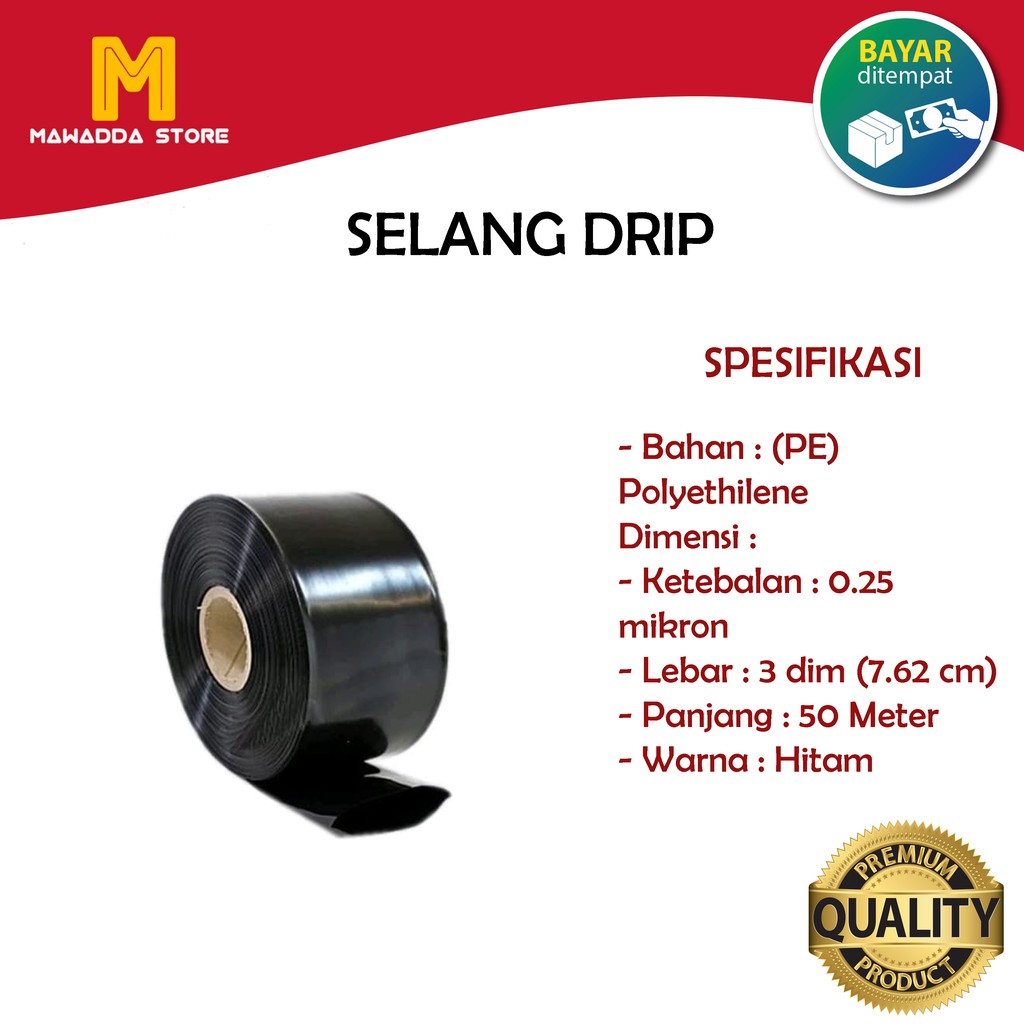 Selang Drip Irigasi 3 dim x 0.25x 50 meter