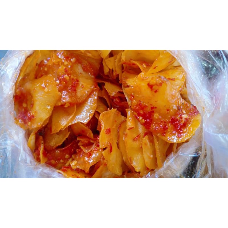 

kripik singkong pedas sambal basah