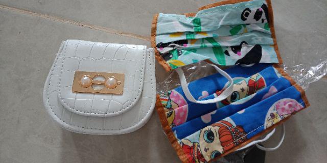 Masker Anak Kain Katun Filter Tisu