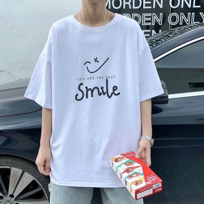 M - XXXXXL(6XL) Kaos BIGSIZE T Shirt SMILE Korean Style Harajuku Japanese Atasan Jumbo Unisex Cotton Combed Oversize