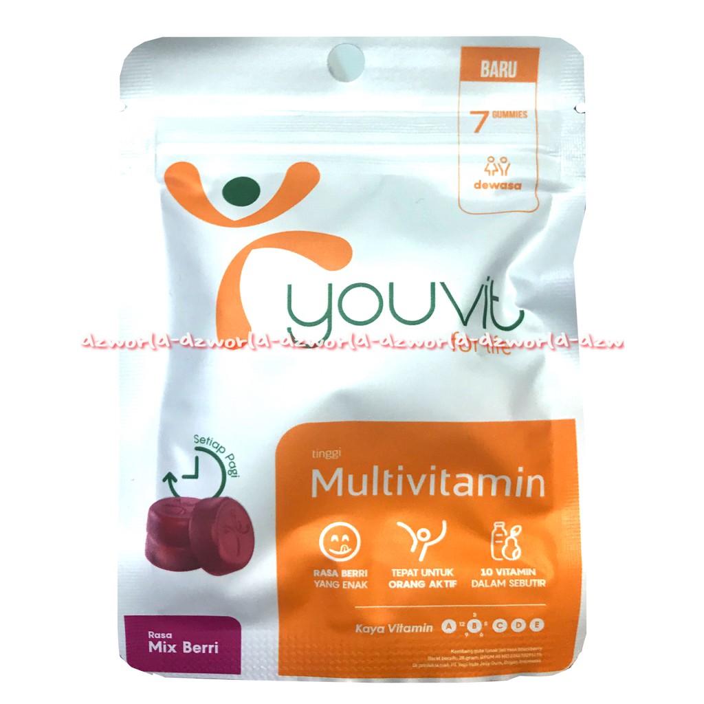 Youvit For Life Multifitamin Mix Berri Jelly Kenyal Multivitamin 7 Gummies