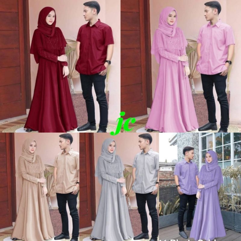 JCZR - Cp Edeline Edward / Baju Pasangan Muslim Model Terbaru / Couple Lebaran Fashion Kekinian