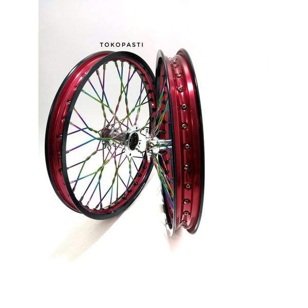 velg sepaket tromol becak jari jari pelangi ring 17 motor cb cbr cb150