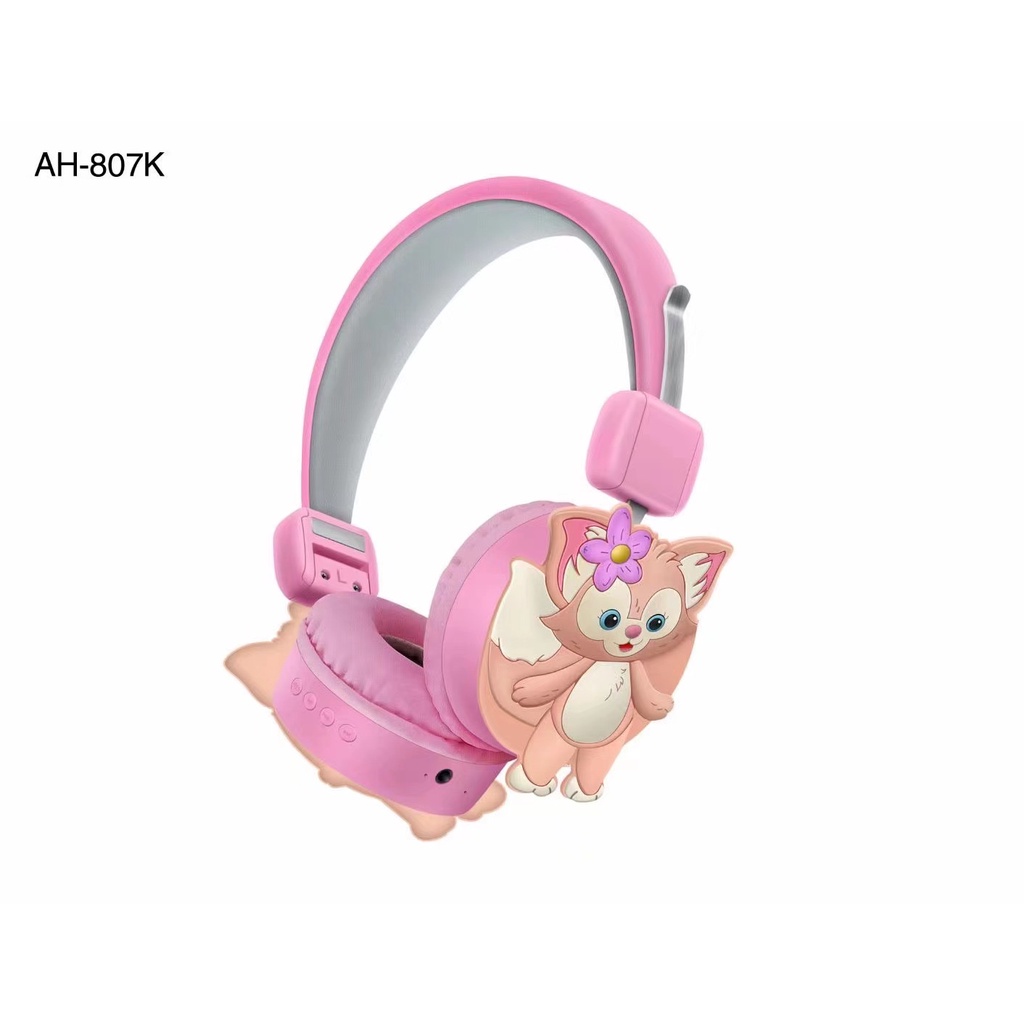 HEADPHONE  BLUETOOTH KARAKTER HELLOKITTY / LILO STICH /KUMBANG AH-806/RABBIT 807K