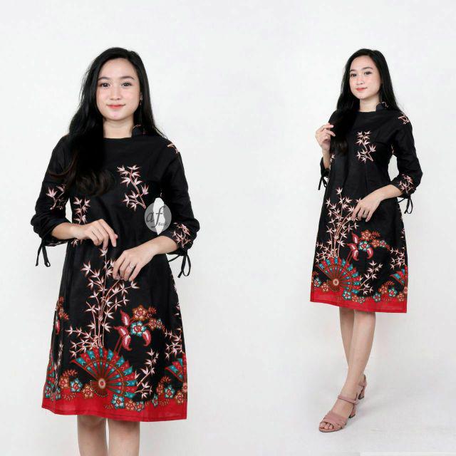 BATIK COUPLE KELUARGA sania ruffle ori ndoro jowi dnt motif KIPAS-TUNIK