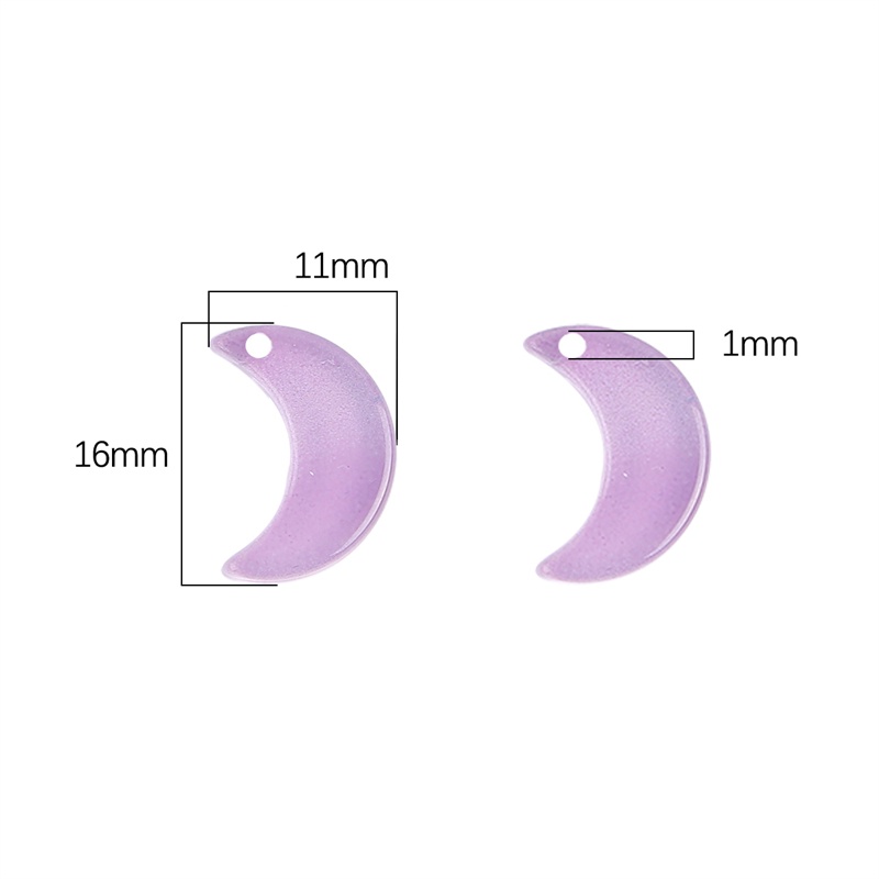 10pcs Manik-Manik Kristal Kaca Bentuk Bulan Warna Pelangi Ukuran 16x11mm Untuk Membuat Perhiasan Kalung Gelang Dan Anting