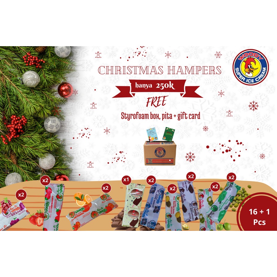 

WOODY CHRISTMAS HAMPERS / HAMPERS NATAL / PARCEL ISI 17 PCS