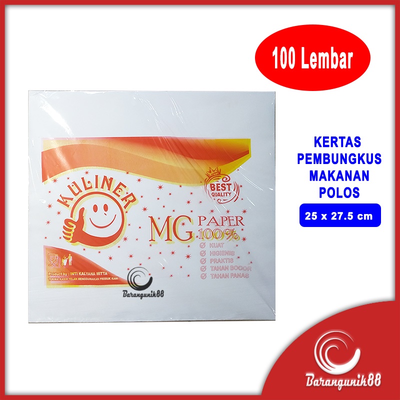 [Polos] Kertas Nasi Laminasi 25x27.5cm Kertas Burger Wax Paper Wrap Kebab Sandwich Anti Lengket 100L