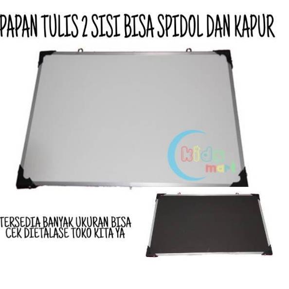 

70W Whiteboard 40x60 papan tulis anak putih white board 2 sisi spidol dan kapur✱ (Best)Big sale ➠