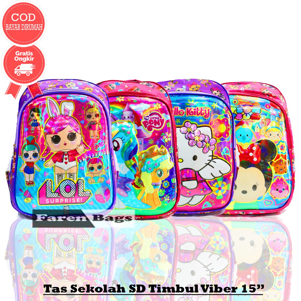 Tas Ransel Sekolah Anak SD 3D EMBOSS TIMBUL Karakter Kartun embosh