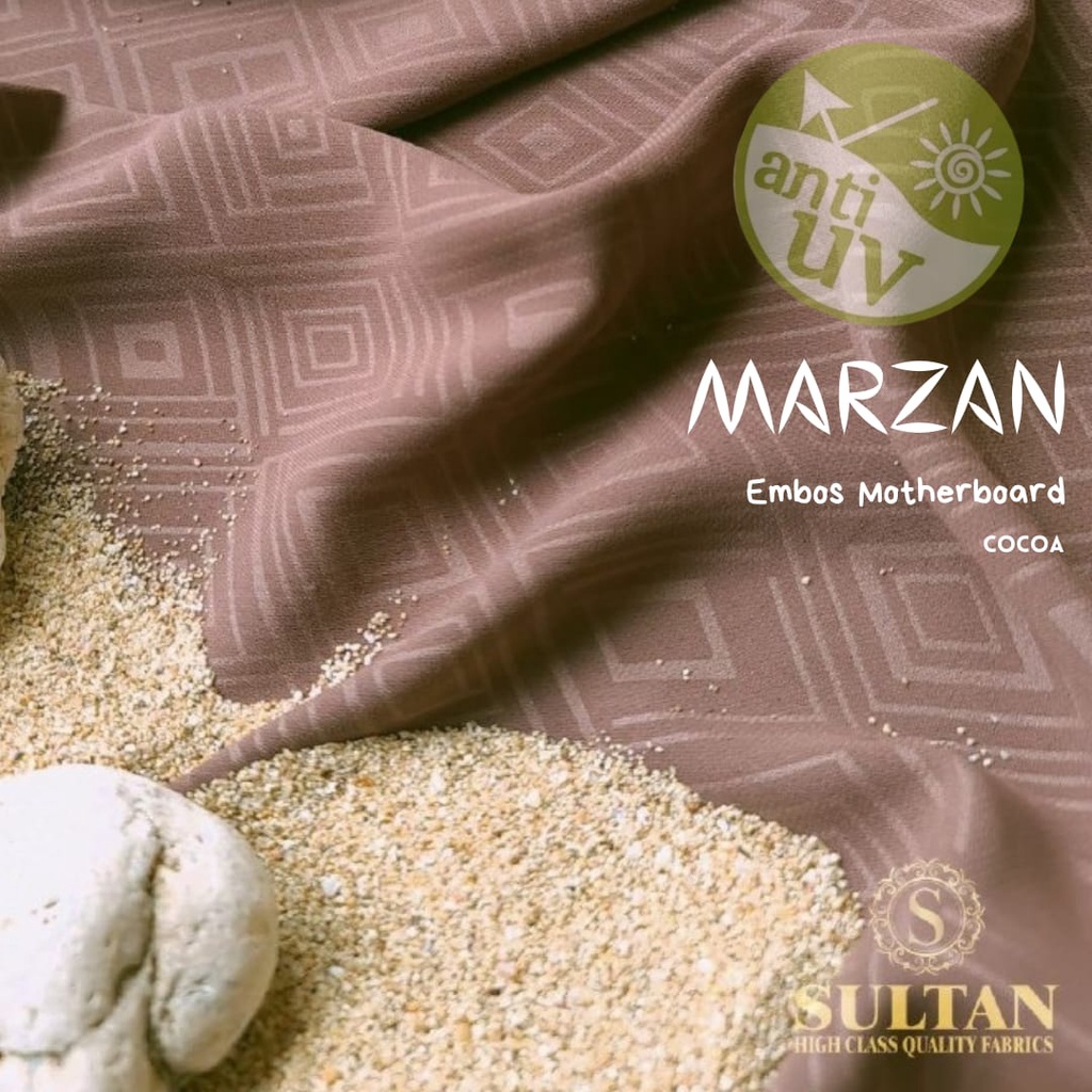50CM EMBOS MOTHERBOARD COCOA ANTI UV KAIN ABAYA SULTAN (MEREK LAMA: MARZAN)