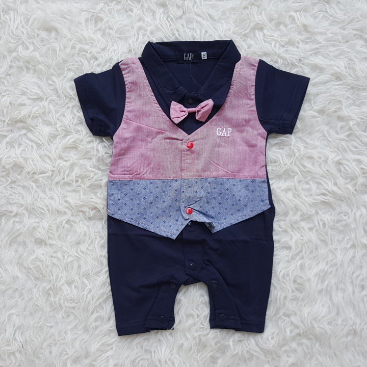 Import GAP VEST NAVY Romper Baby Kemeja Pesta Jumper Tuxedo Bayi