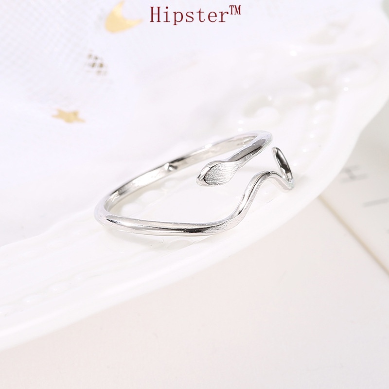 Korean Style Simple Versatile Personality Fine Snake-Shaped Wavy Adjustable Ring