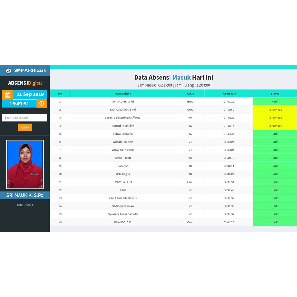 Jual Aplikasi Absensi Siswa dan Guru Pakai Barcode / QR Code / RFID Indonesia|Shopee Indonesia