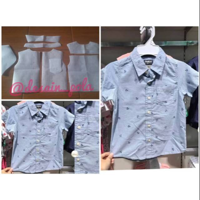 Pola jahit instan baju kemeja anak