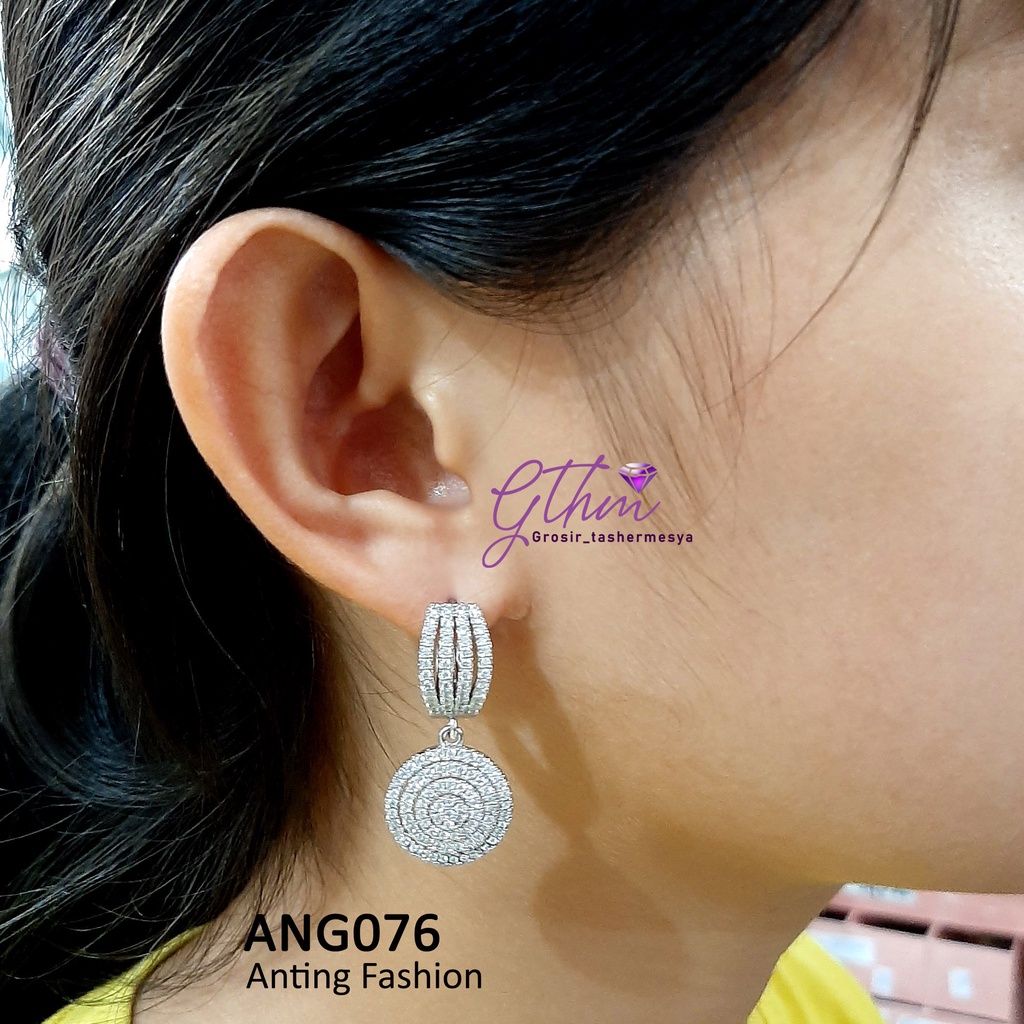 Anting Pesta Klip Jurai Diamond Mewah Perhiasan Import Kualitas Premium Anti Karat ANG076 GTHM