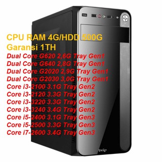 CPU KOMPUTER BARU INTEL CORE i7-2600 CPU KOMPUTER CORE i5-2400 CORE I5-2500 CPU CORE i3-2100 CORE I3-2120 CORE I3-3220 CORE I3-3240  CPU DUAL CORE, RAM 4G HDD 500GB