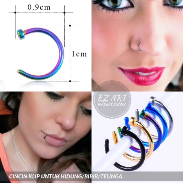 2pcs Cincin Tanpa Tindik Anting Ring Clip Klip Palsu  untuk 