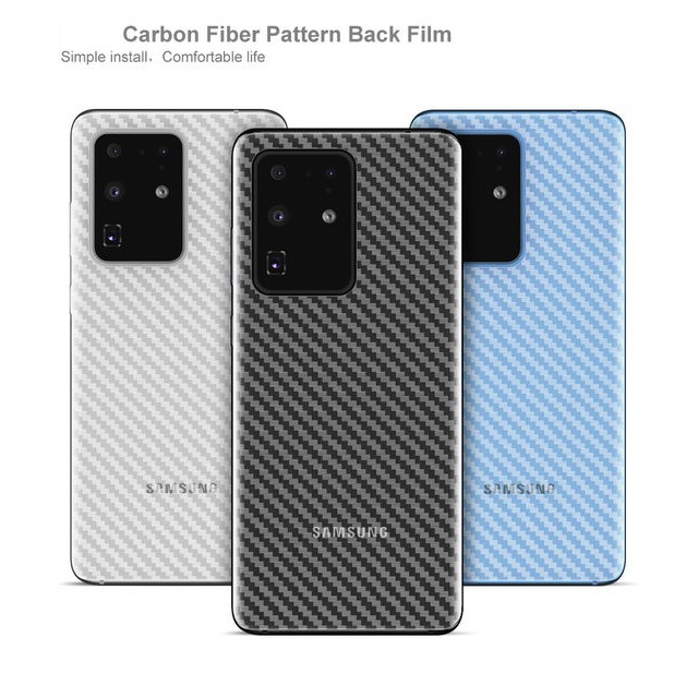 Samsung S22 / S22 Plus / S22 Ultra / S20 / S20 Plus / S20 Ultra / S21 FE / S21 / S21 Plus / S21 Ultra Back Skin Carbon Garskin Anti Gores