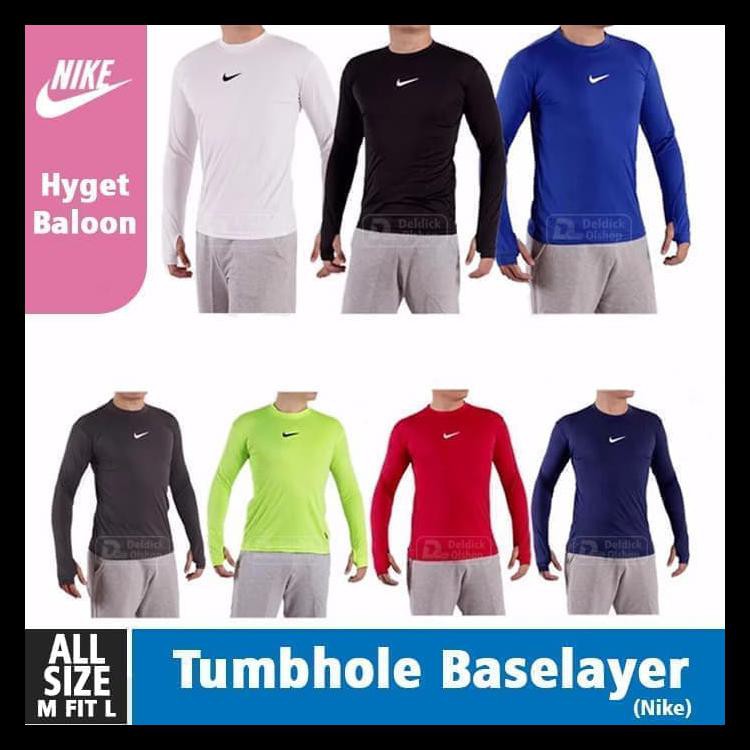 [BEST SELLER MANSET BASELAYER THUMBHOLE NIKE HITAM MERAH BIRU PUTIH NAVY ABU KODE 0839