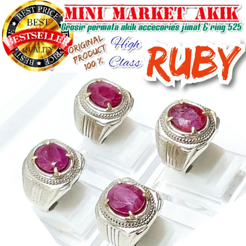 Batu cincin ruby cutting merah rubi cuttingan
