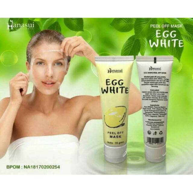 HANASUI PEEL OF MASK EGG WHITE / MASKER TELOR TELUR HANASUI BPOM ORIGINAL