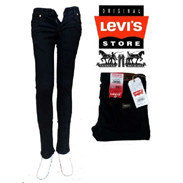 Celana Jeans Levis skinny wanita size 27 32 hitam pekat