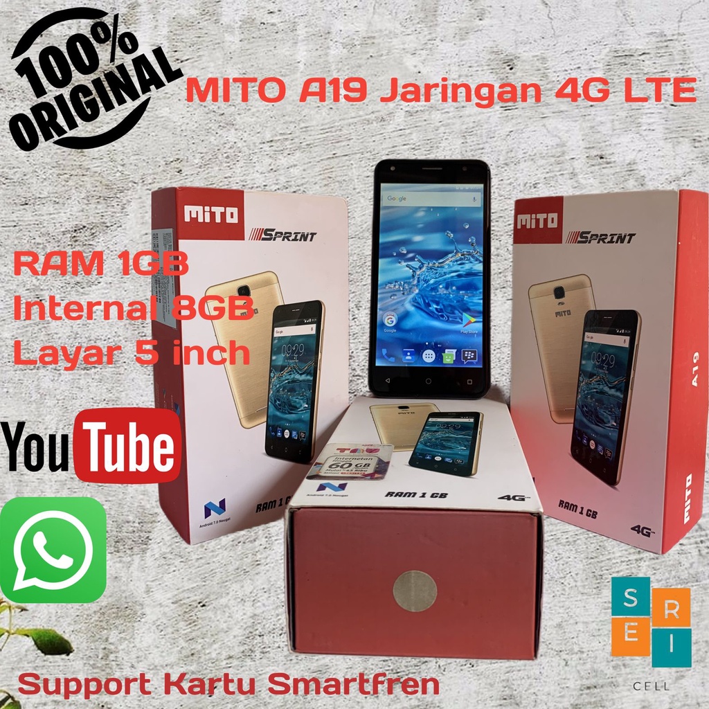 HP MITO Android A19 Jaringan 4G Promo Cuci Gudang Murah Meriah RAM 1GB/ 8GB dan RAM 2GB/ 16GB